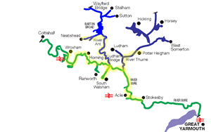 Map of Northern Broads rivers